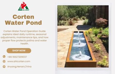 corten steel water pond