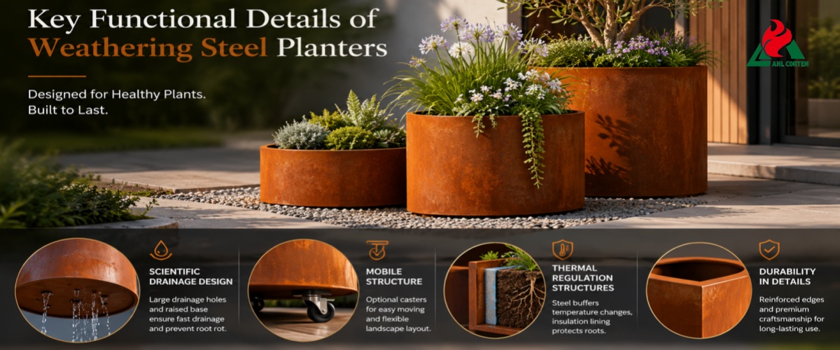 Corten Steel Planters For Garden