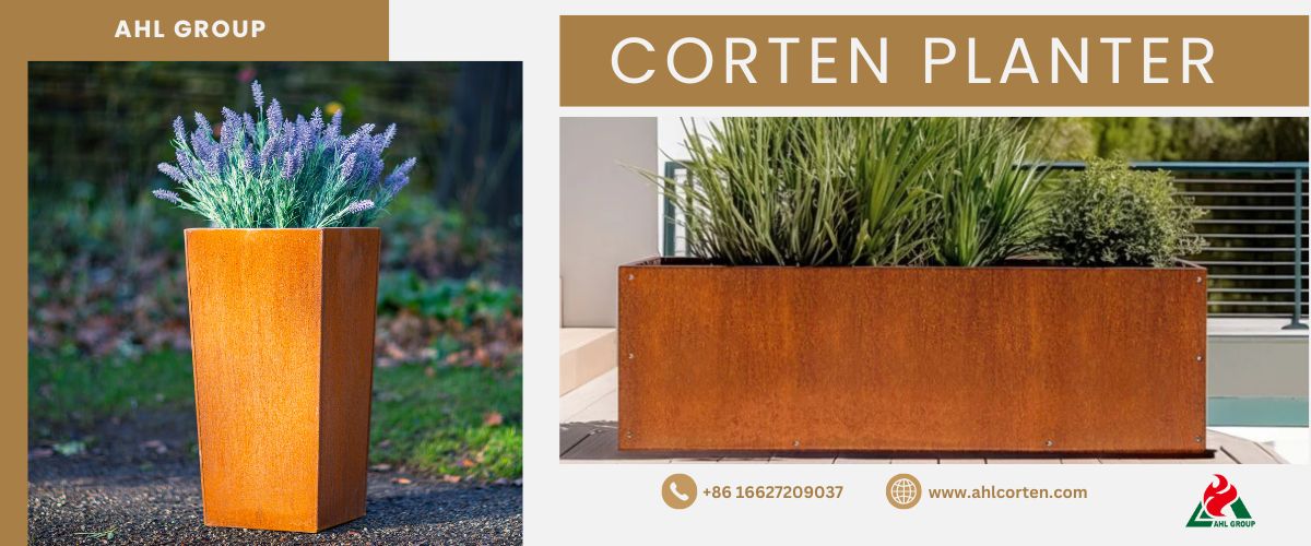 Corten steel planters