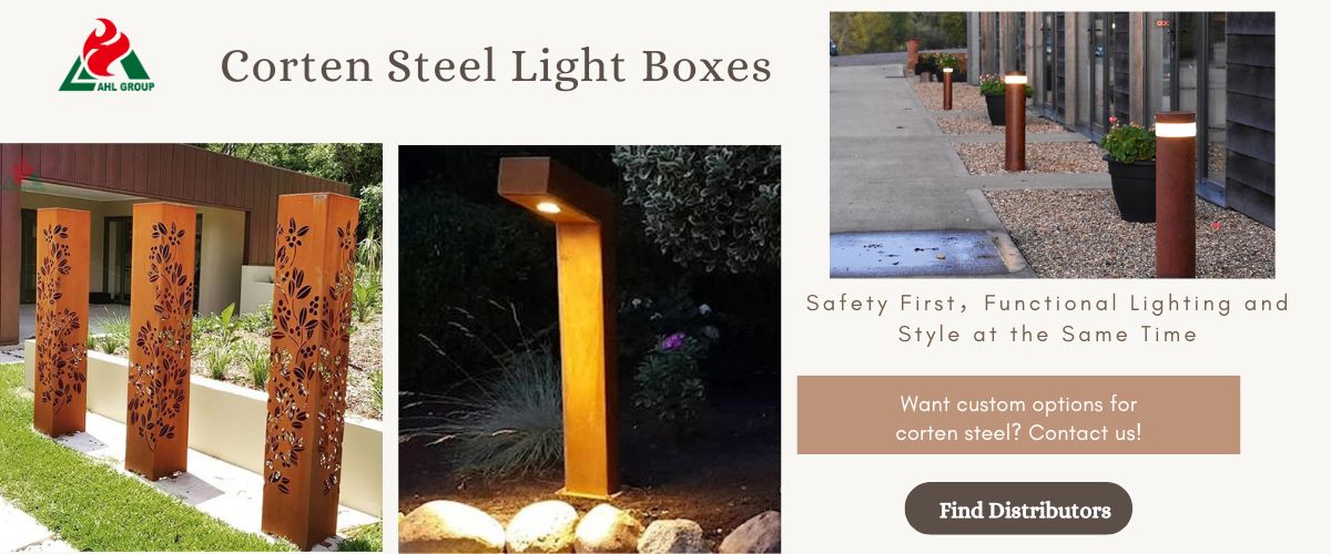 Corten steel outdoor lights