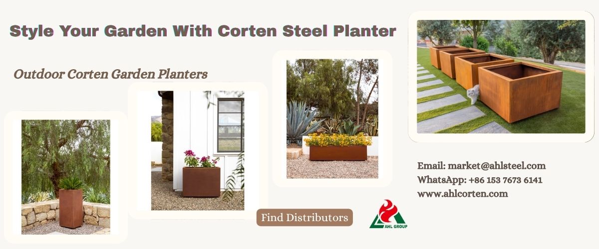 corten steel outdoor planters