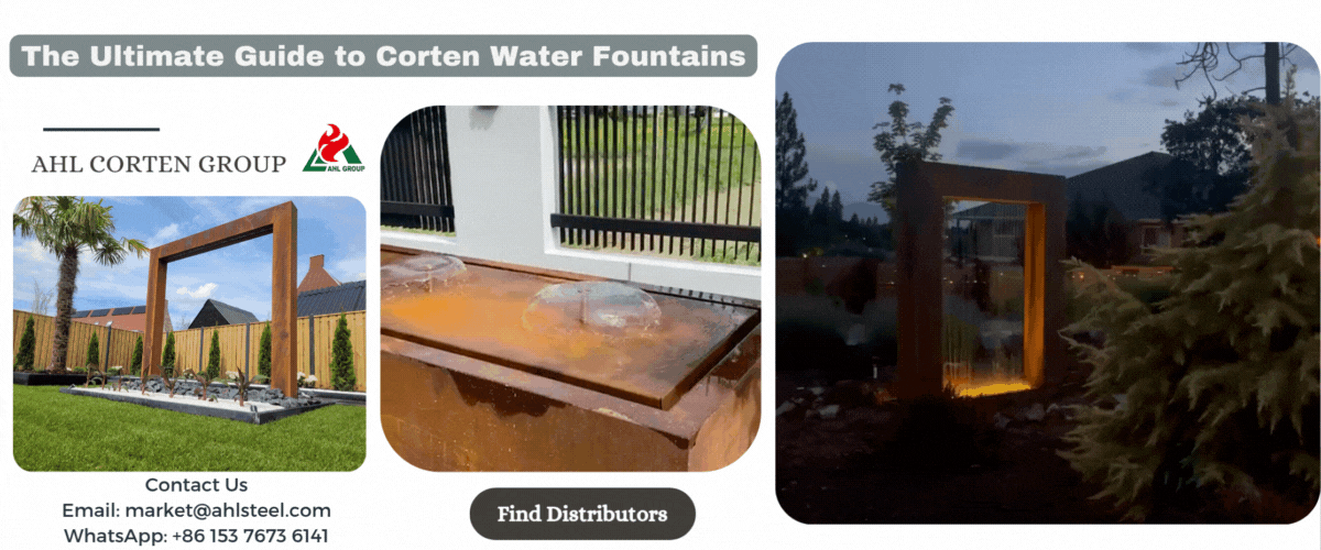 corten water fountains