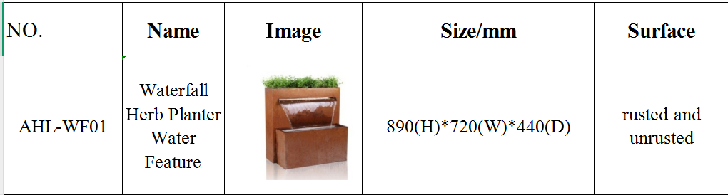 Minimalist Geometric Corten Water Wall Fountain