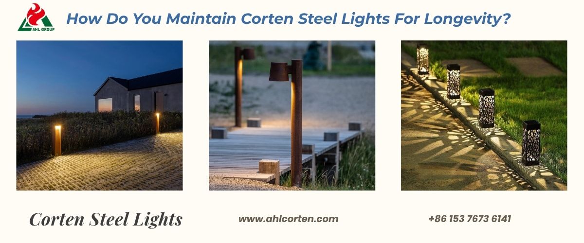 outdoor corten lights