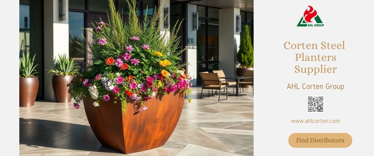 rusted steel planter supplier