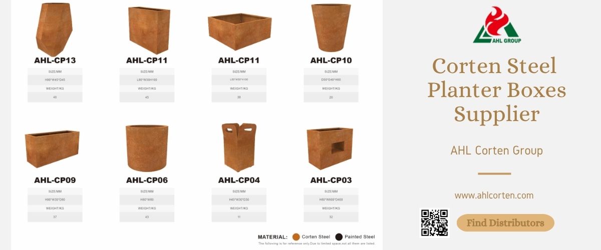 corten steel planter styles