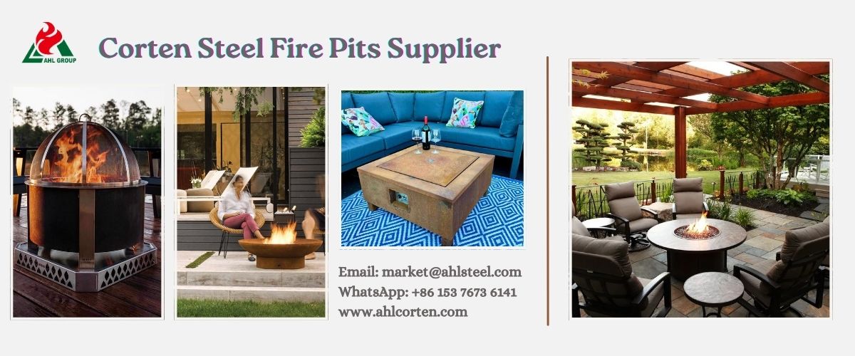  rusted steel fire pit 