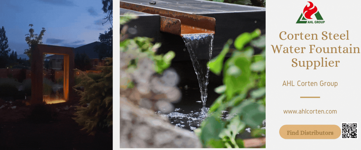 outdoor corten water feature for sale