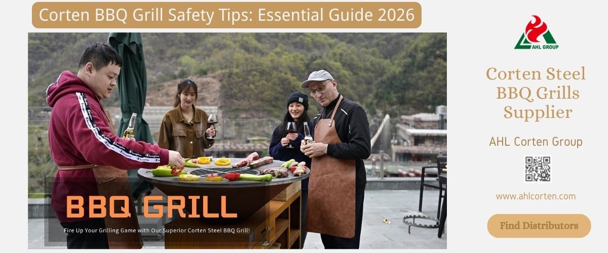 outdoor corten BBQ grill