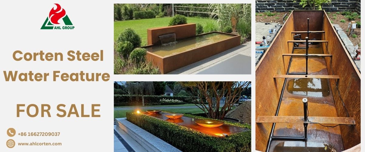 square corten water feature