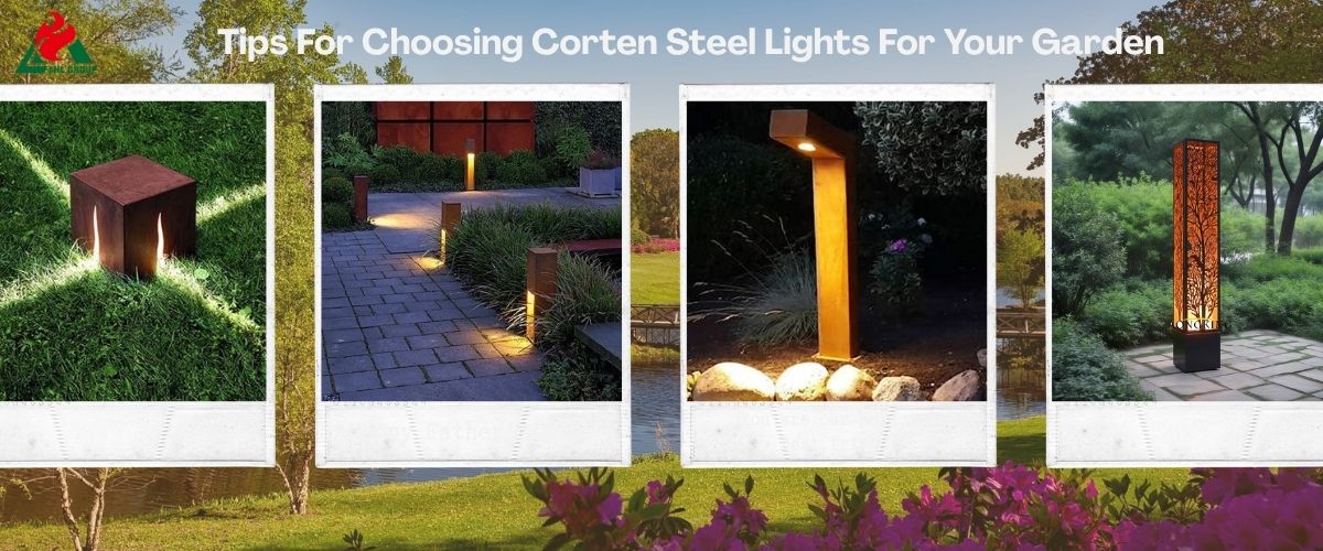corten bollard lights