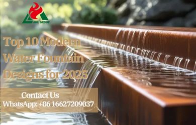 corten steel water fountains 
