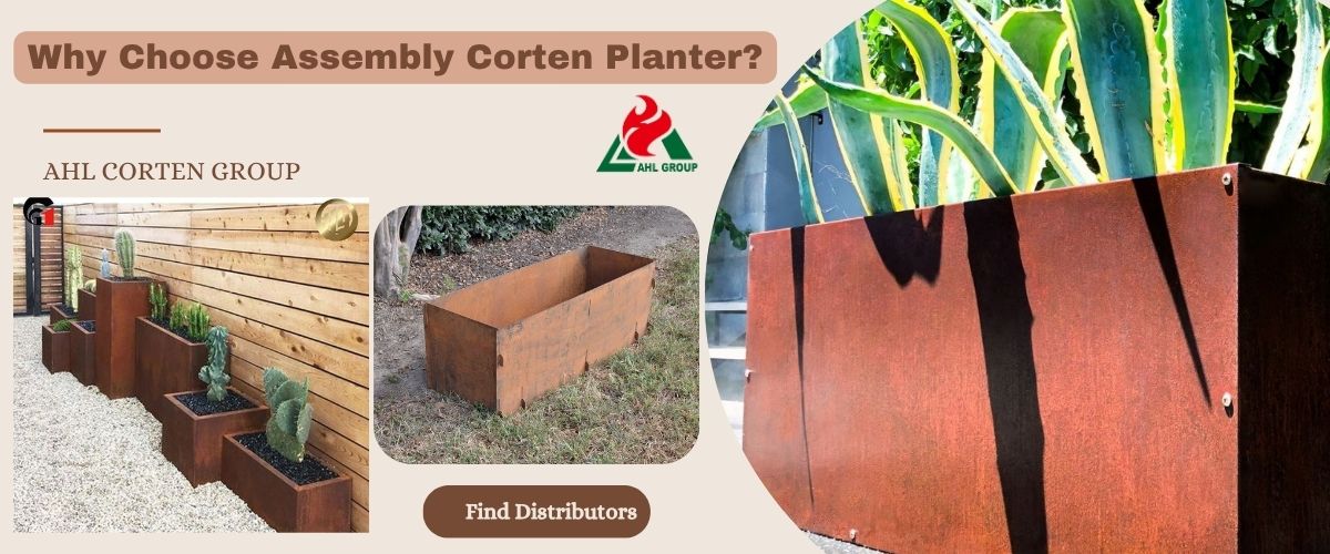 corten assembly planter