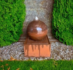 corten cascade sphere 