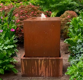 corten steel cascade waterfall