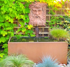 large metal water trough