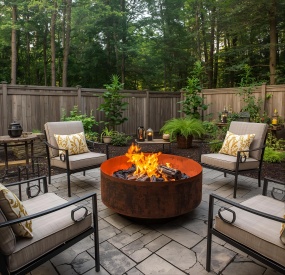 metal fire pit outdoor
