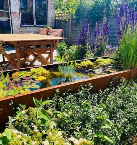 large corten water features