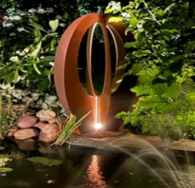 corten pillar lights