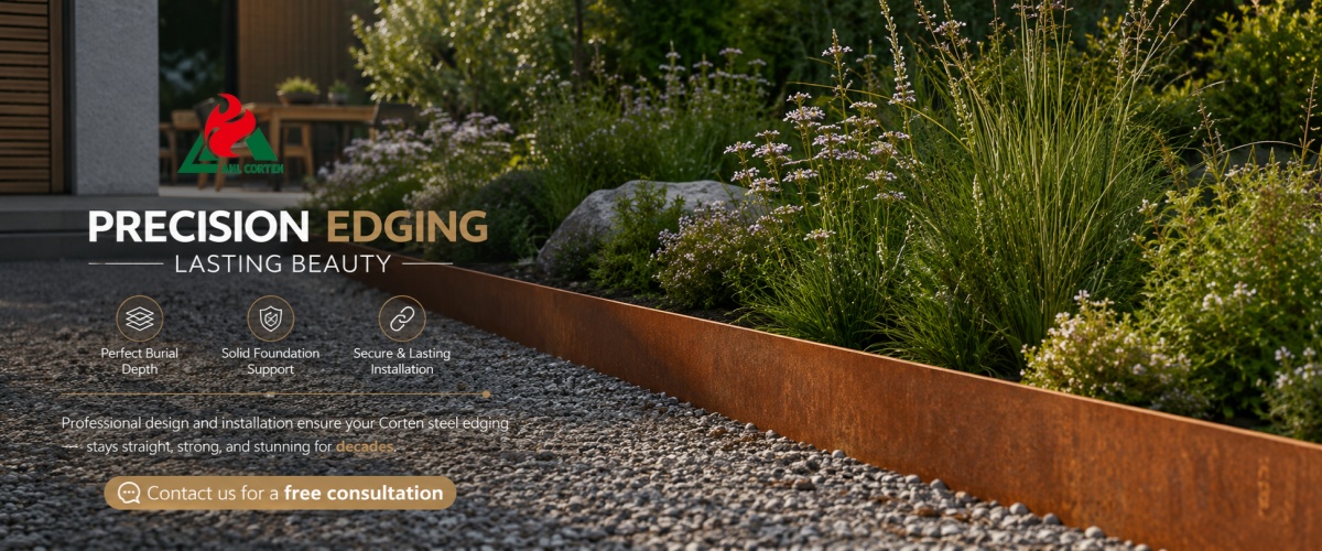 weathering steel garden edging