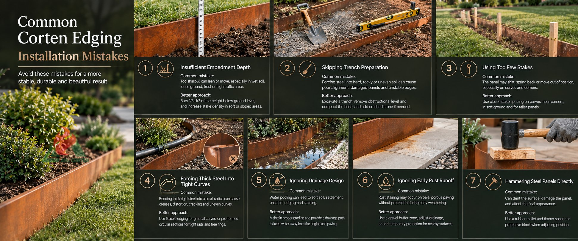 weathering steel garden edging