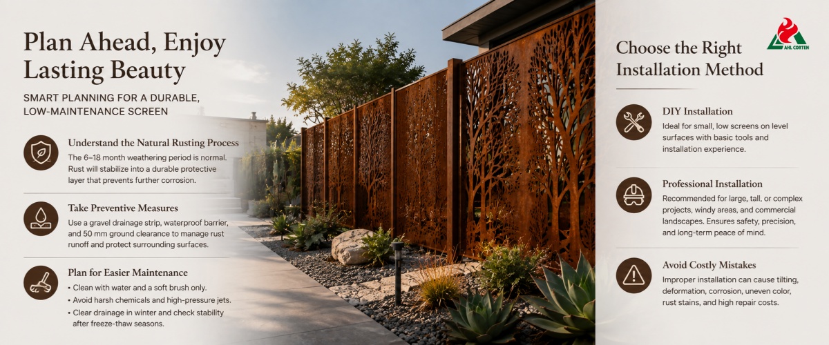 Weathering Steel Screens