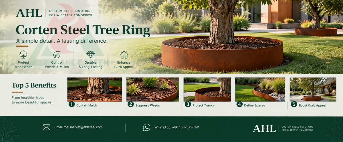 Corten edging around trees