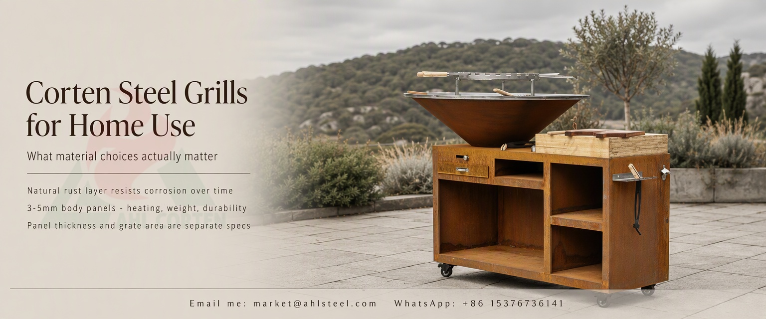 outdoor corten BBQ grill