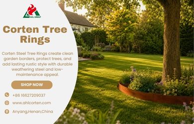 Corten steel garden ring