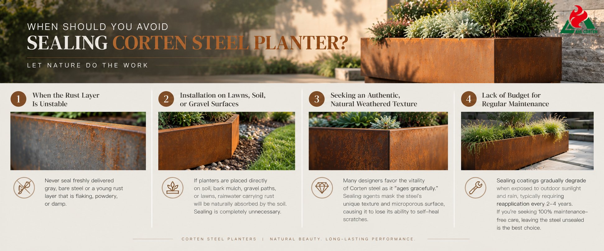 corten steel planters