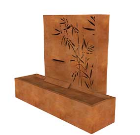 corten steel water feature