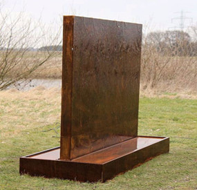 corten steel water feature