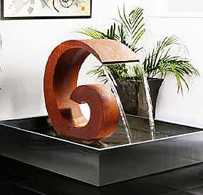 corten steel water feature