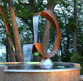 corten steel water feature