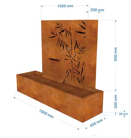 corten steel water feature