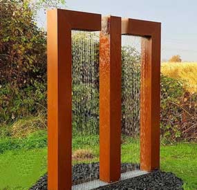 corten steel water feature