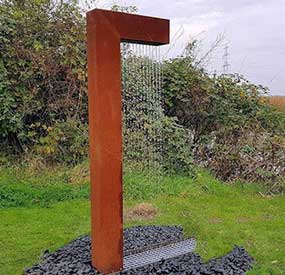 corten steel water feature