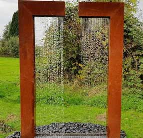 corten steel water feature