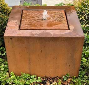 corten steel water feature