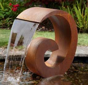 corten steel water feature