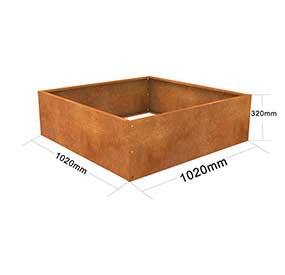 Corten steel flower planter pot combination type