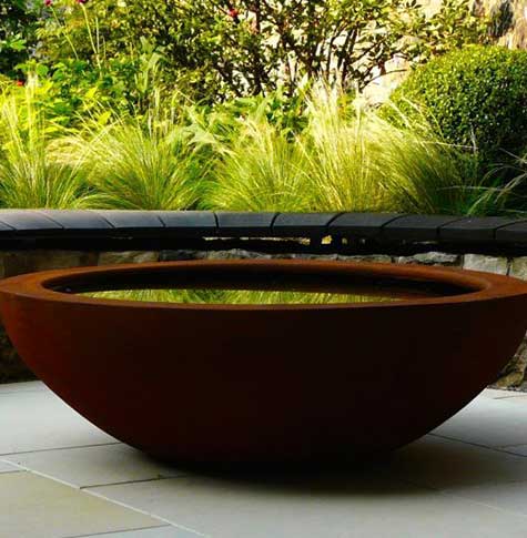 corten steel water feature