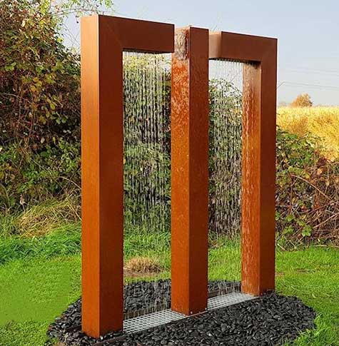 corten steel water feature