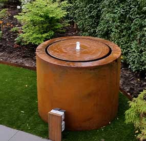 corten steel water feature