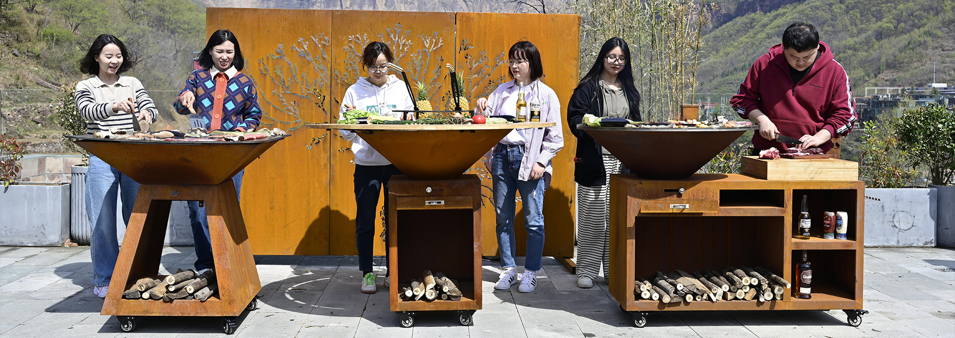 Corten Steel BBQ Grill