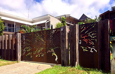 corten steel screen fence 