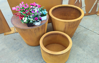 corten steel planter