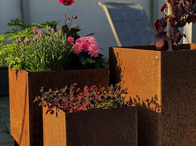 corten steel planter