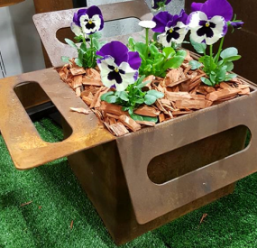 corten steel planter pot