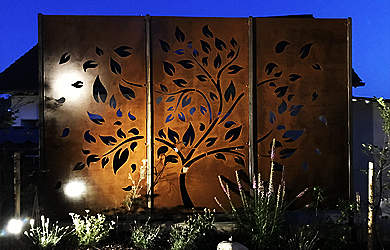 corten steel screen fence 